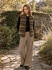 patterned fleece layering vest